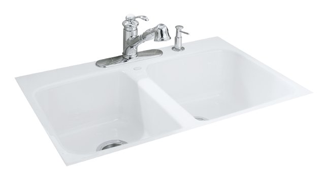 Kohler K-R5898-4 Brookfield(TM) tile-in kitchen sink with four-hole faucet drilling
