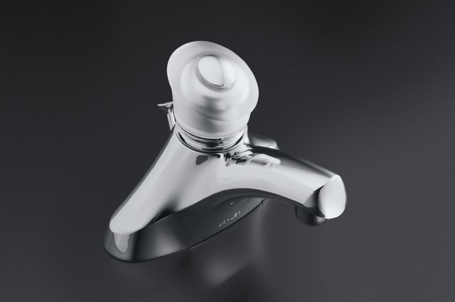 Kohler K-P15681-FD Coralais(R) single-control centerset lavatory faucet with sculptured acrylic handle flexible supplies and plastic drain project pack