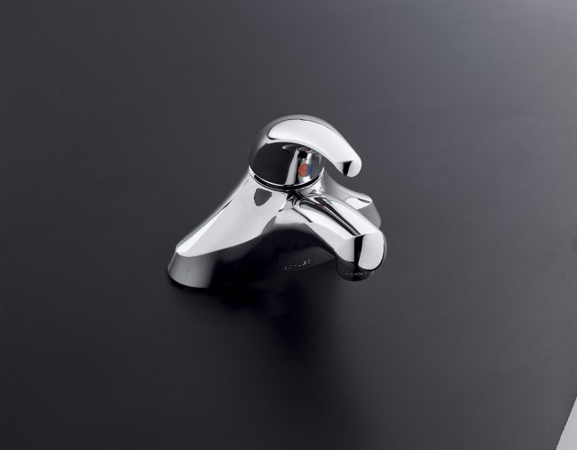 Kohler K-15198-F Coralais(R) single-control centerset lavatory faucet with lever handle flexible supplies and grid drain