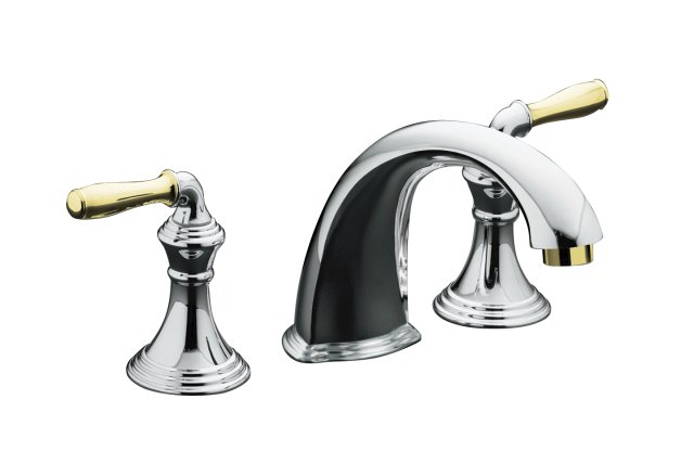 Kohler K-T398-4-CB Devonshire(R) deck-/rim-mount high-flow bath faucet trim with 9"" spout and lever handles valve not included; Discontinued Product