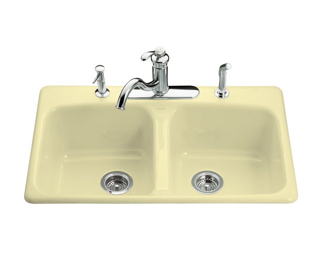 Kohler K-5981-3 Brookfield(TM) self-rimming kitchen sink with three-hole faucet drilling