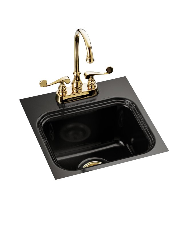 Kohler K-6589-2 Northland (TM) entertainment sink with two-hole faucet drilling