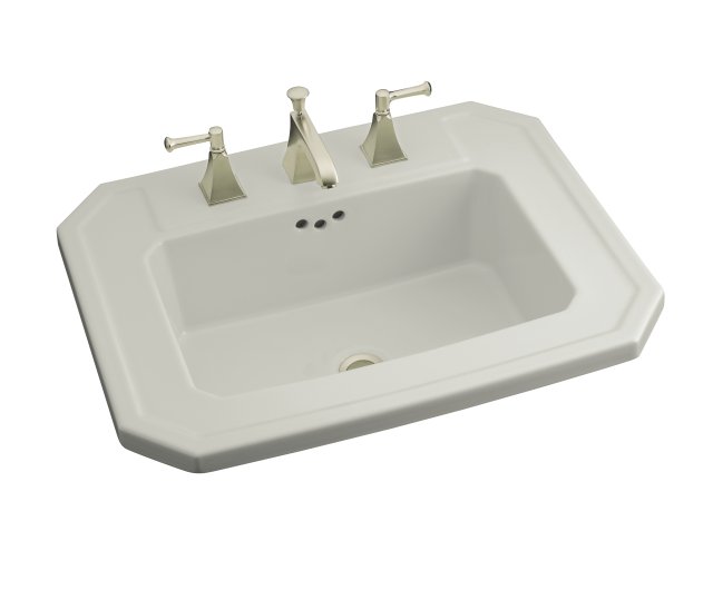Kohler K-2325-1 Kathryn(R) self-rimming lavatory with single-hole faucet drilling