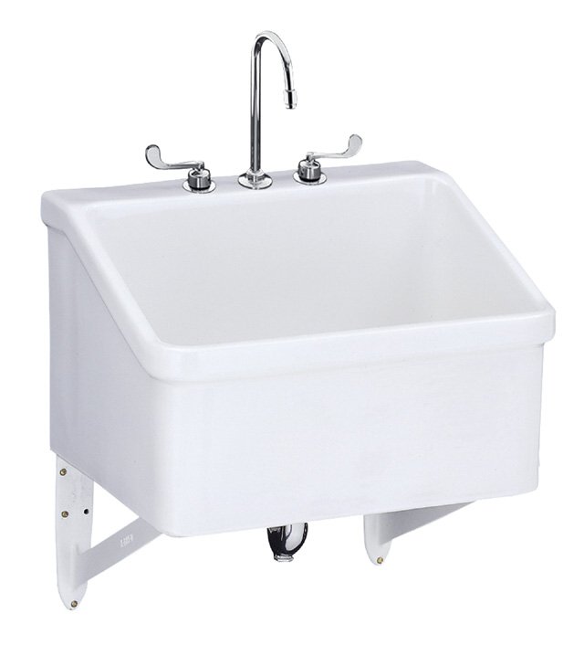 Kohler K-12794 Hollister(TM) utility sink with three-hole faucet drilling