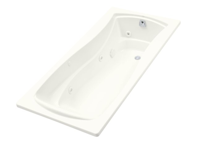Kohler K-1257-R-0; Mariposa (R) 6' whirlpool with flange and right-hand drain; in White