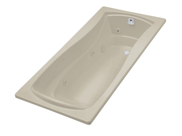 Kohler K-1257-R Mariposa(R) 6' whirlpool with flange and right-hand drain