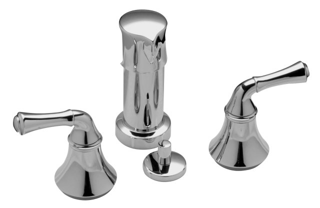 Kohler K-10279-4A-CP; Forte (R) bidet faucet with traditional lever handles; in Polished Chrome; Discontinued Product