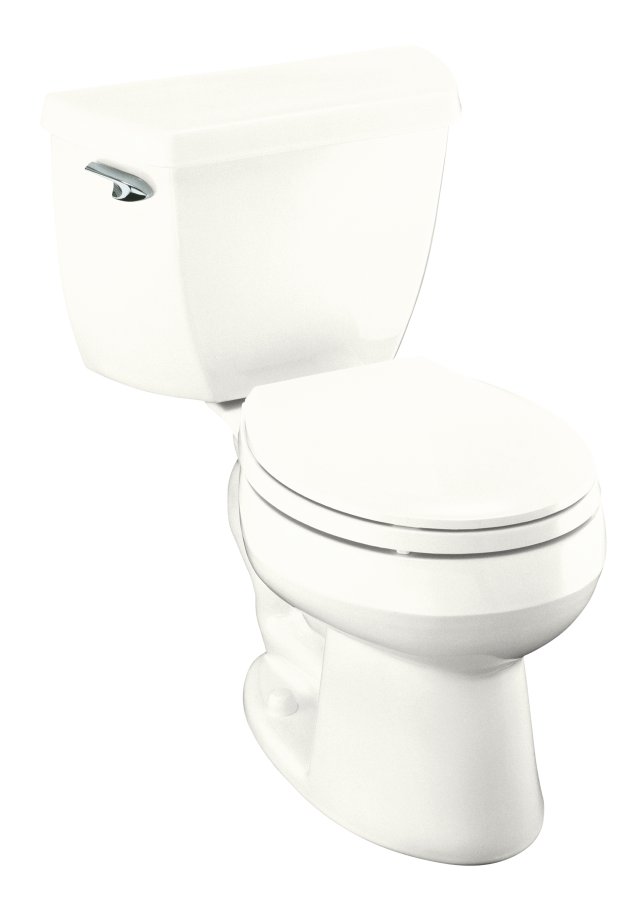 Kohler K-3423-0; Wellworth (R) round-front toilet with left-hand trip lever, less seat; in White; Discontinued Product