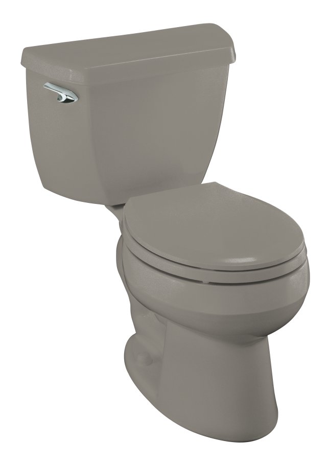 Kohler K-3423-U Wellworth(R) two-piece round-front toilet with left-hand trip lever and Insuliner(R) tank liner less seat