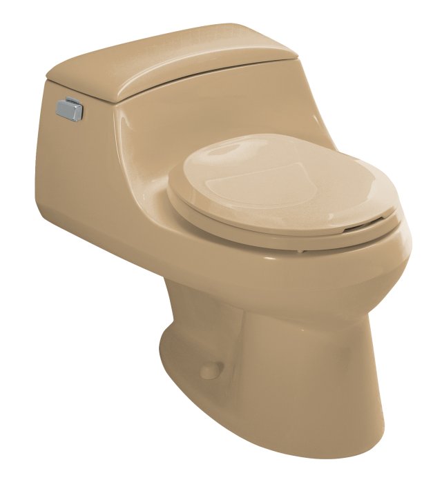 Kohler K-3467-33 San Raphael(TM)one-piece round-front toilet withconcealed trapway French Curve(R)toilet seat and trip lever; Discontinued Product