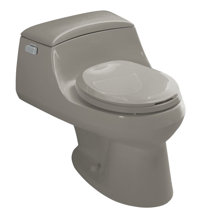 Kohler K-3467 San Raphael(TM) one-piece round-front toilet with concealed trapway French Curve(R) toilet seat and trip lever