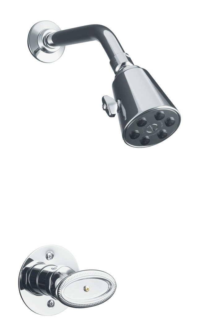 Kohler K-T132-9B Antique(TM) Rite-Temp(R) pressure-balancing shower faucet trim with oval handle requires ceramic dial plate valve not included