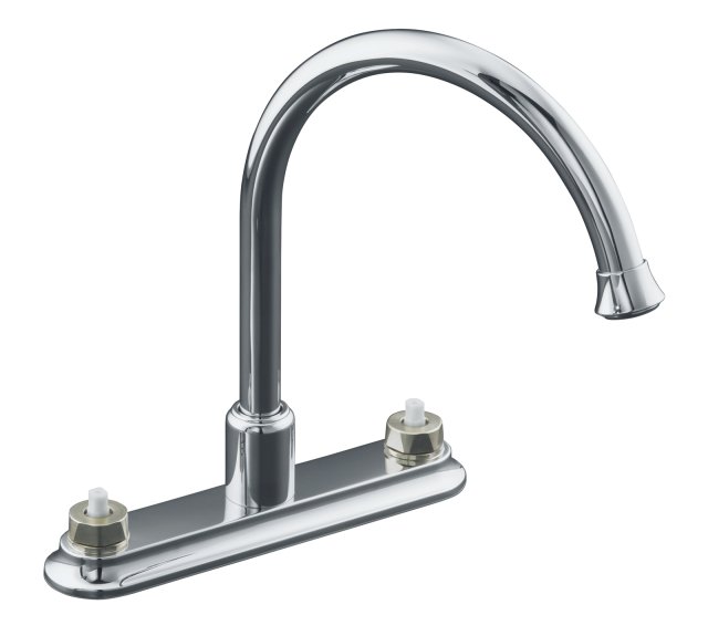 Kohler K-15888-K Coralais(R) Decorator kitchen sink faucet with 9"" traditional spout requires handles