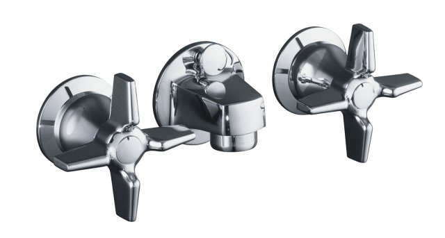 Kohler K-8040-3A Triton(R) shelf-back lavatory faucet with pop-up drain and cross handles