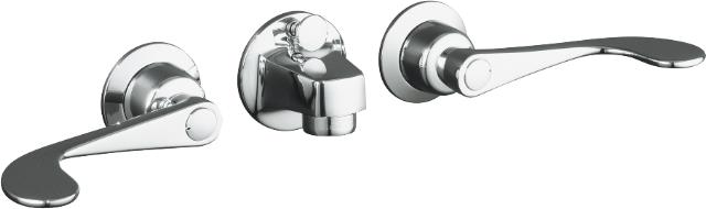 Kohler K-8040-5A Triton(R) shelf-back lavatory faucet with pop-up drain and wristblade lever handles