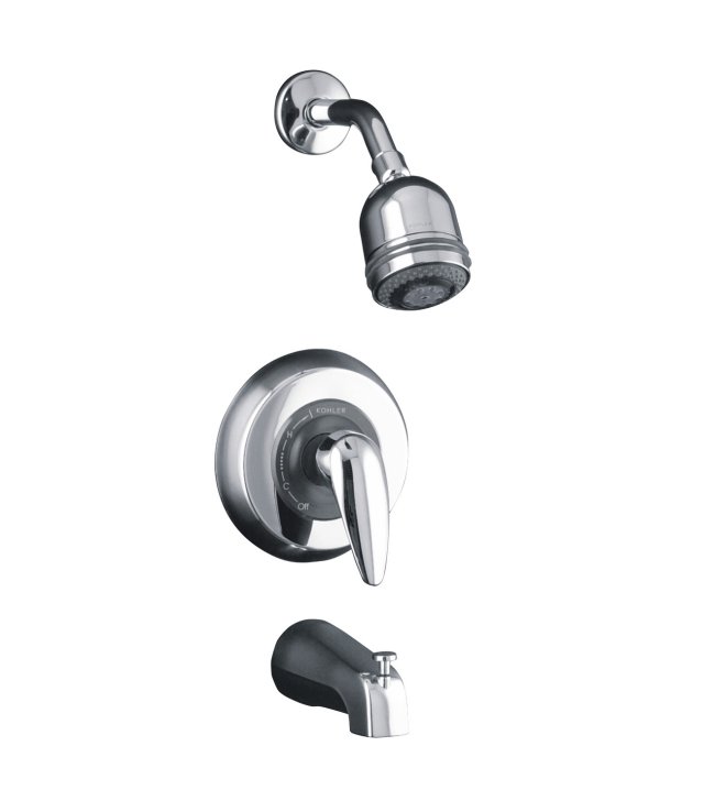 Kohler K-T14640-4 Cabriole(R) Rite-Temp(R) pressure-balancing bath and shower faucet trim with lever handle valve not included