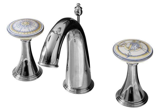 Kohler K-310-SB Finial(R) Art widespread lavatory faucet with Close Reach(TM) design