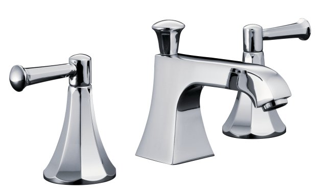 Kohler K-454-4C Memoirs(R) widespread lavatory faucet with Classic design and lever handles