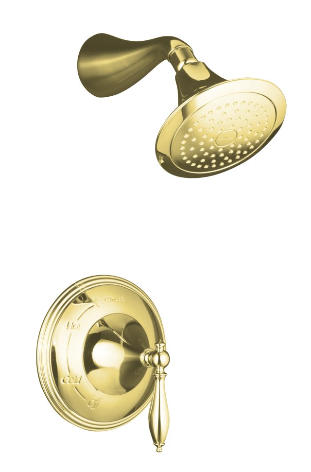 Kohler K-T313-4M Finial(R) Traditional Rite-Temp(R) pressure-balancing shower faucet trim with lever handle valve not included