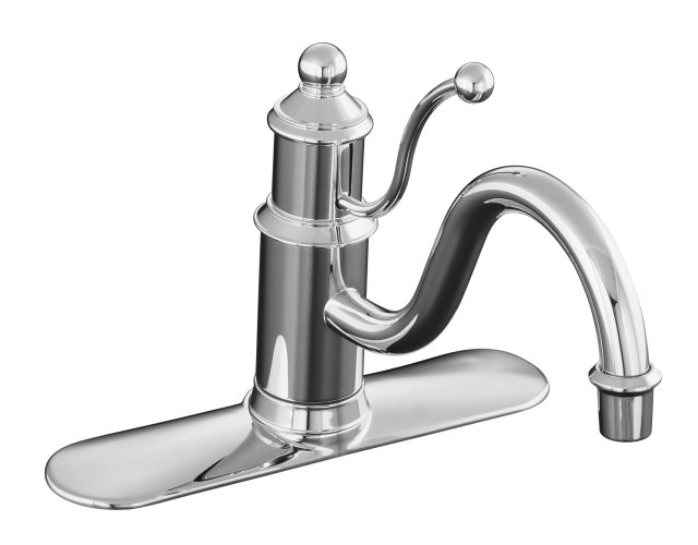 Kohler K-170 Antique(TM) single-control kitchen sink faucet with escutcheon less sidespray