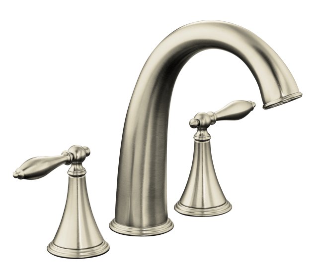 Kohler K-T314-4M Finial(R) Traditional deck-mount high-flow bath faucet trim with lever handles valve not included