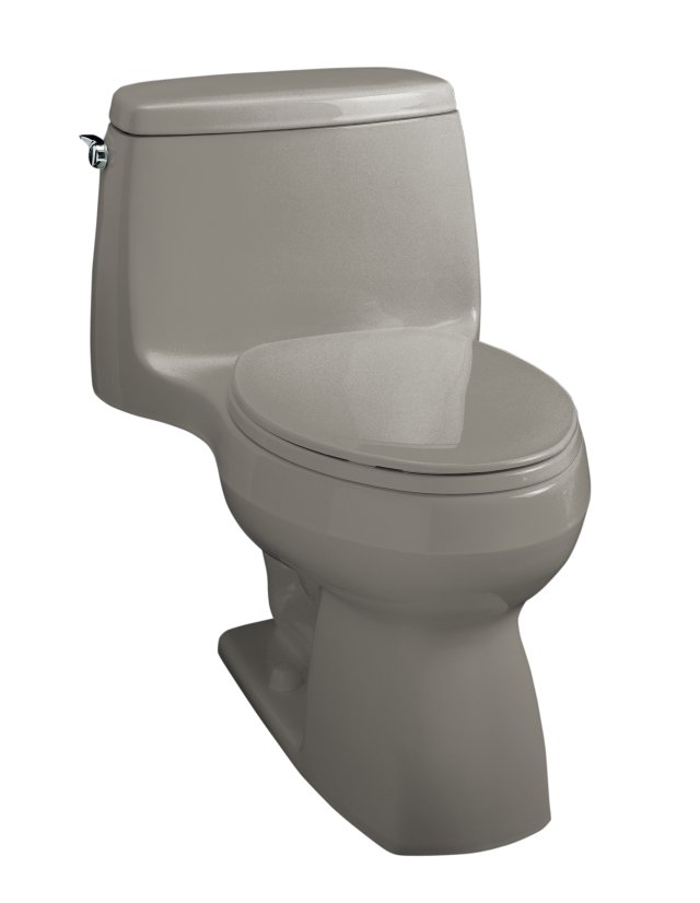 Kohler K-3323 Santa Rosa (TM) compact elongated toilet with toilet seat cover and left-hand trip lever