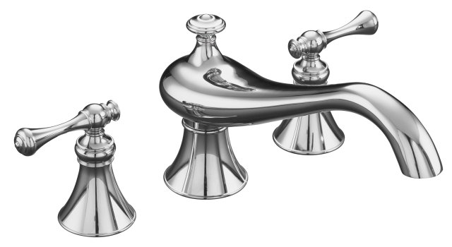 Kohler K-T16119-4A Revival(R) deck-mount high-flow bath faucet trim with traditional lever handles valve not included