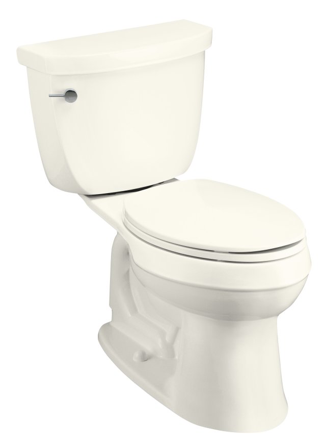Kohler K-3496 Cimarron(TM) Comfort Height(TM) two-piece elongated toilet with left-hand trip lever less seat