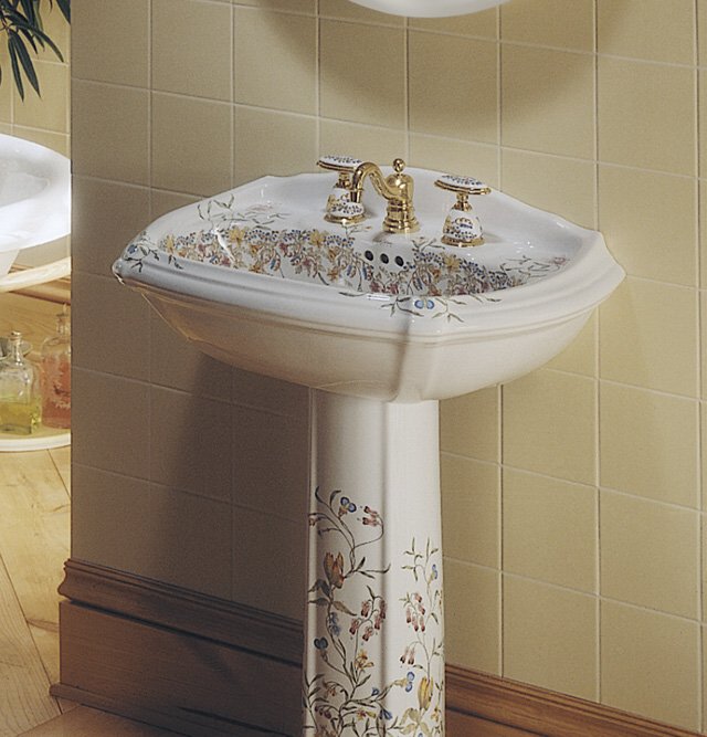 Kohler K-14192-FL English Trellis design on Portrait(R) pedestal lavatory