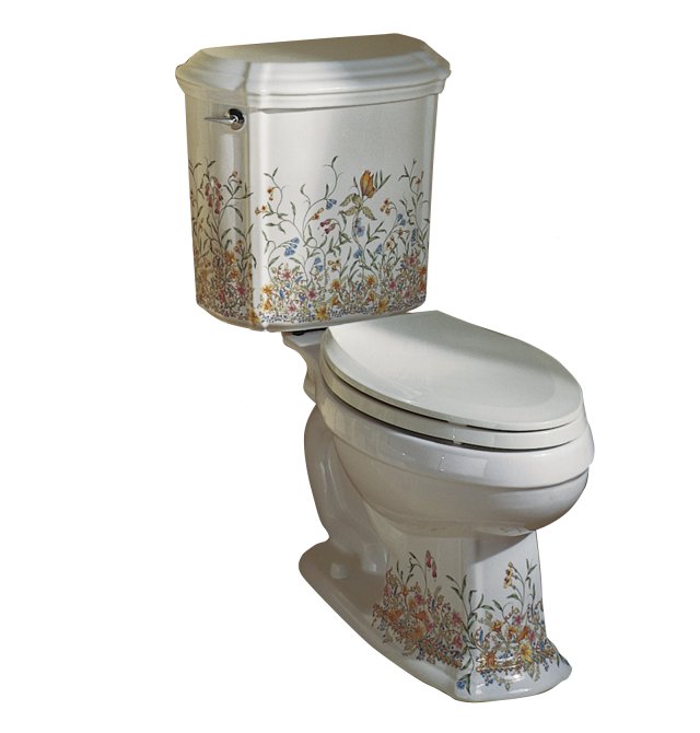 Kohler K-14247-FL English Trellis design on Portrait(R) toilet