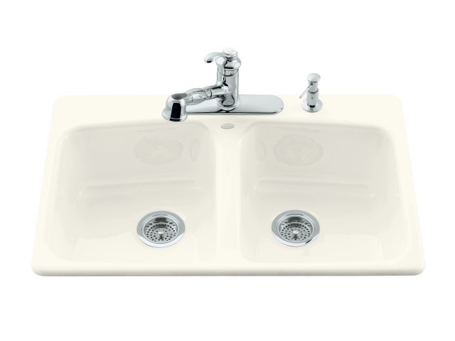 Kohler K-5942-4 Brookfield(TM) self-rimming kitchen sink with four-hole faucet drilling