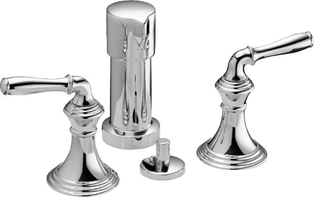 Kohler K-412-4-BRZ; Devonshire (R) vertical spray bidet faucet with lever handles; in Oil-Rubbed Bronze; Discontinued Product