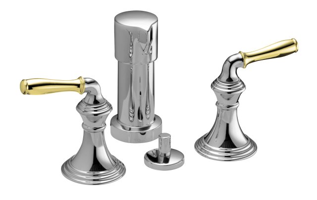 Kohler K-412-4-CB Devonshire(R) vertical spray bidet faucet with lever handles; Discontinued Product