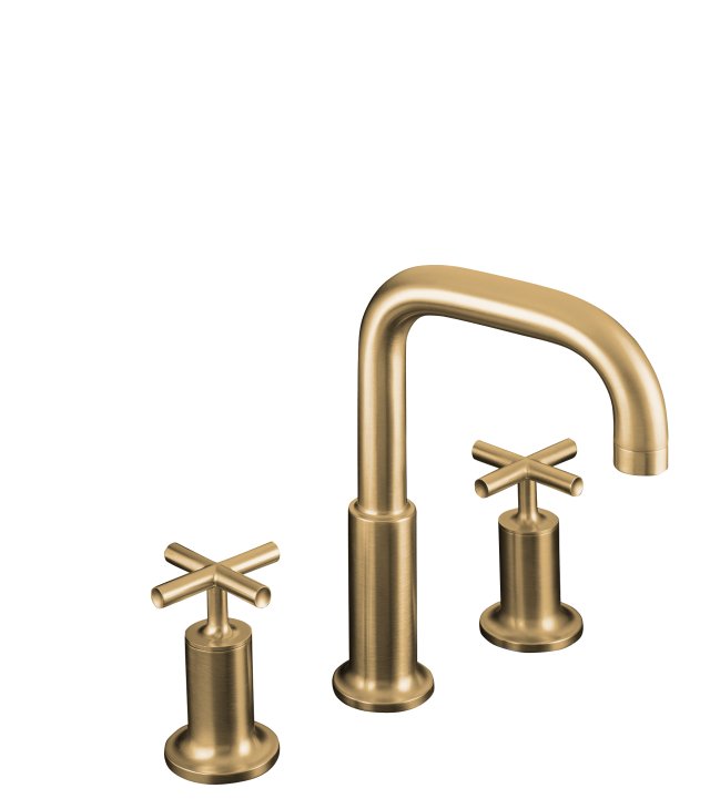 Kohler K-T14428-3 Purist(R) bath- or deck-mount high-flow bath faucet trim with cross handles valve not included