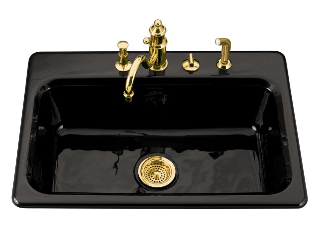 Kohler K-5832-3 Bakersfield(TM) self-rimming kitchen sink with three-hole faucet drilling