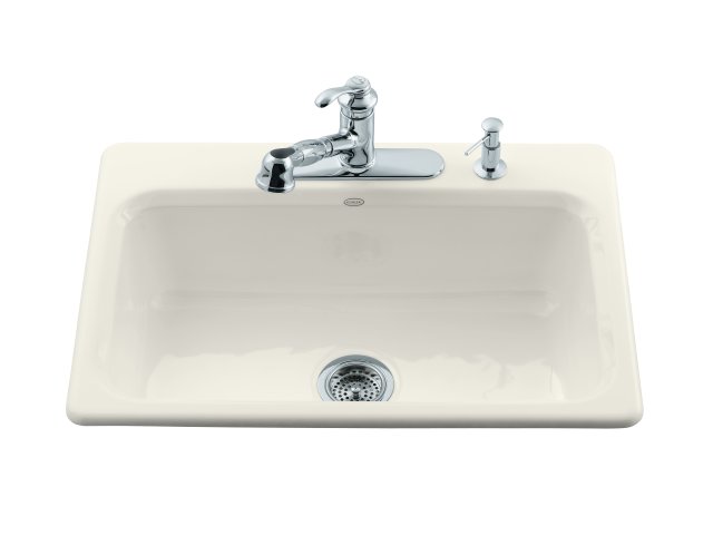 Kohler K-5832-4 Bakersfield(TM) self-rimming kitchen sink with four-hole faucet drilling