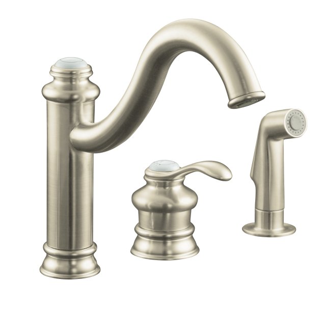 Kohler K-12185 Fairfax(R) single-control remote valve kitchen sink faucet with sidespray and lever handle