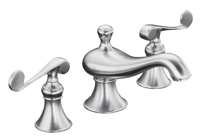 Kohler K-R16102-4 Revival(R) widespread lavatory faucet with scroll lever handles