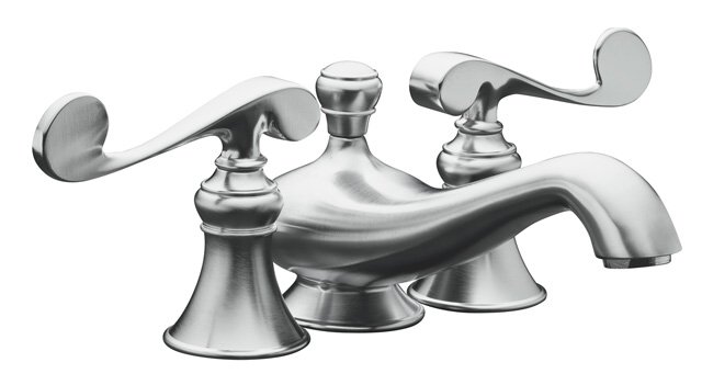 Kohler K-16101-4 Revival centerspread lavatory faucet with scrol