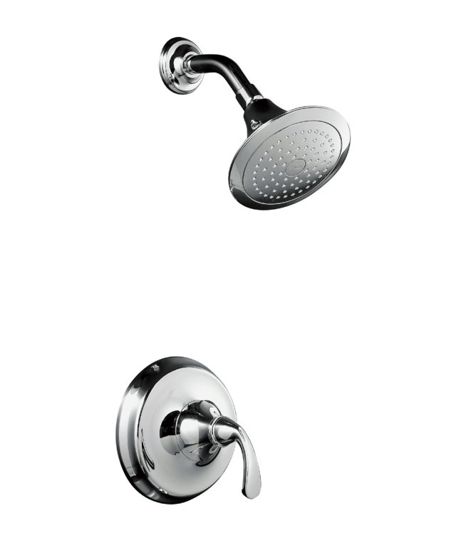 Kohler K-T10276-4-CP Forte(R)Rite-Temp(R) pressure-balancingshower faucet trim with sculptedlever handle valve not included; Discontinued Product