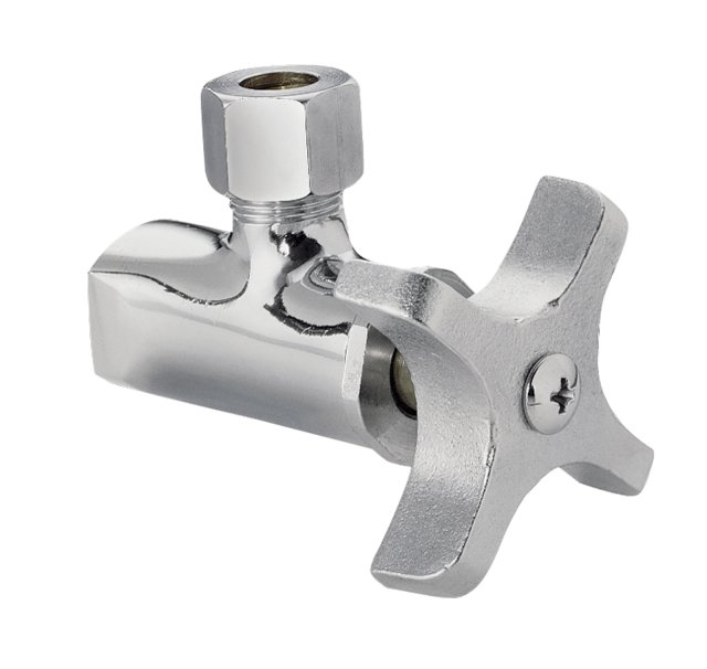 Kohler K-7662 Angle stop with four-arm handle and 3/8"" NPT for flexible riser