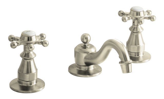 Kohler K-108-3 Antique(TM) widespread lavatory faucet with six-prong handles