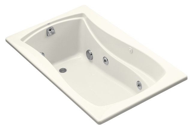 Kohler K-1239-L-96; Mariposa (R) 5' whirlpool with flange and left-hand drain; in Biscuit