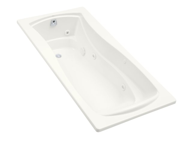 Kohler K-1257-L-0; Mariposa (R) 6' whirlpool with flange and left-hand drain; in White