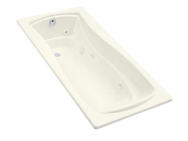 Kohler K-1257-L-96; Mariposa (R) 6' whirlpool with flange and left-hand drain; in Biscuit