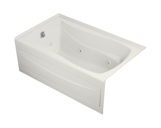 Kohler K-1239-LA-0; Mariposa (R) 5' whirlpool with integral apron flange and left-hand drain; in White