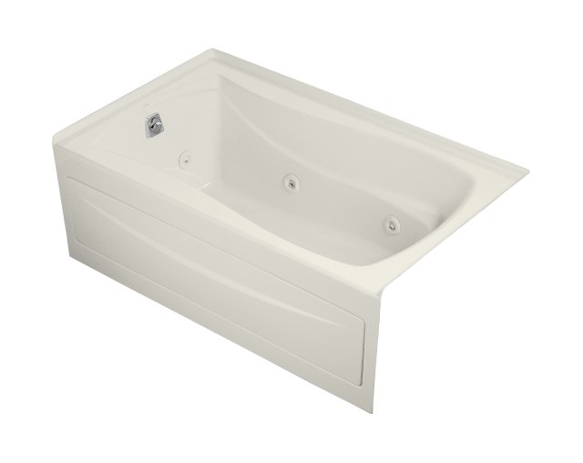 Kohler K-1239-LA-96; Mariposa (R) 5' whirlpool with integral apron flange and left-hand drain; in Biscuit