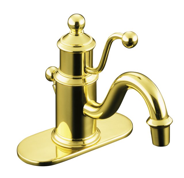 Kohler K-138 Antique(TM) single-hole lavatory faucet with escutcheon and lever handle