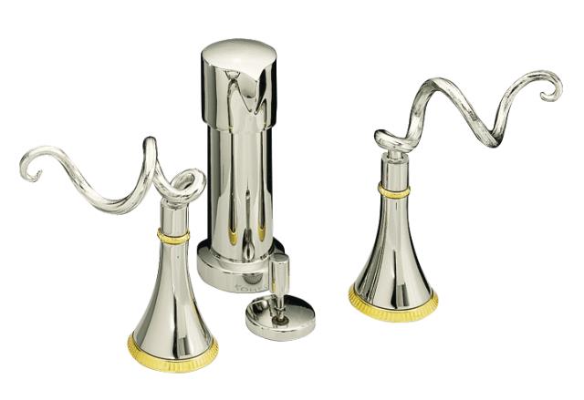 Kohler K-616-4T Finial Art bidet faucet with kudu handles