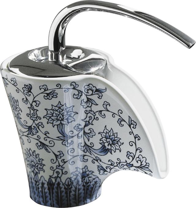 Kohler K-11010-VB Vas(R) ceramic faucet with Imperial Blue(TM) design